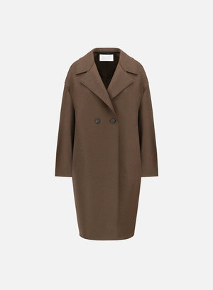 Dropped shoulder coat pressed wool