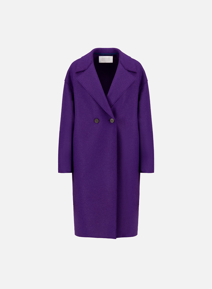 Dropped shoulder coat pressed wool