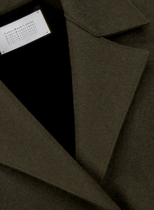 Dropped shoulder coat in pressed wool