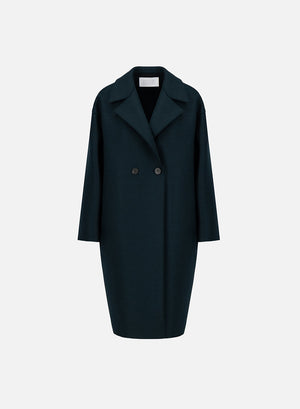 Dropped shoulder coat pressed wool