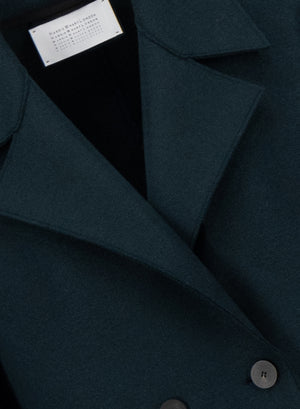 Dropped shoulder coat in pressed wool