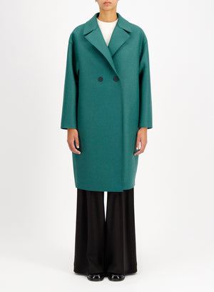 Dropped shoulder coat in pressed wool
