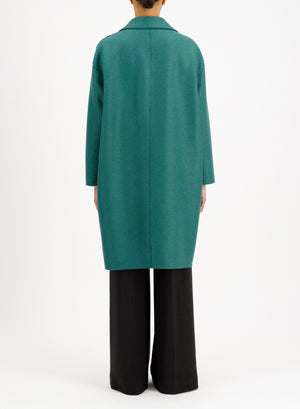 Dropped shoulder coat in pressed wool