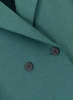 Dropped shoulder coat pressed wool
