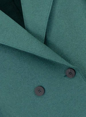 Dropped shoulder coat in pressed wool