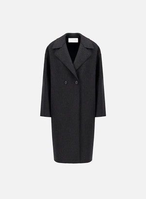dropped shoulder d.b. coat double crafted with Loro Piana fabric