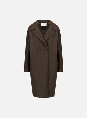 dropped shoulder d.b. coat double crafted with Loro Piana fabric