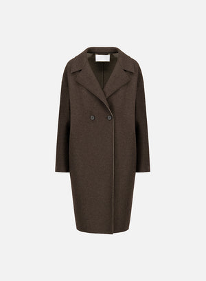 Dropped shoulder coat in double crafted with Loro Piana fabric