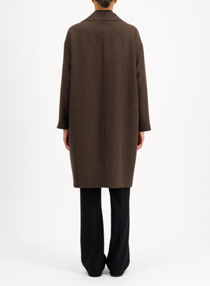 Dropped shoulder coat in double crafted with Loro Piana fabric