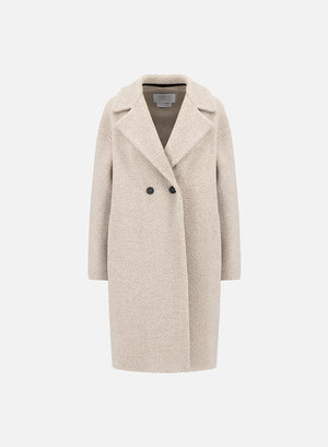 Dropped shoulder coat in bouclé