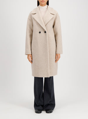 Dropped shoulder coat in bouclé