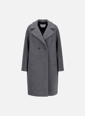 Dropped shoulder coat in bouclé