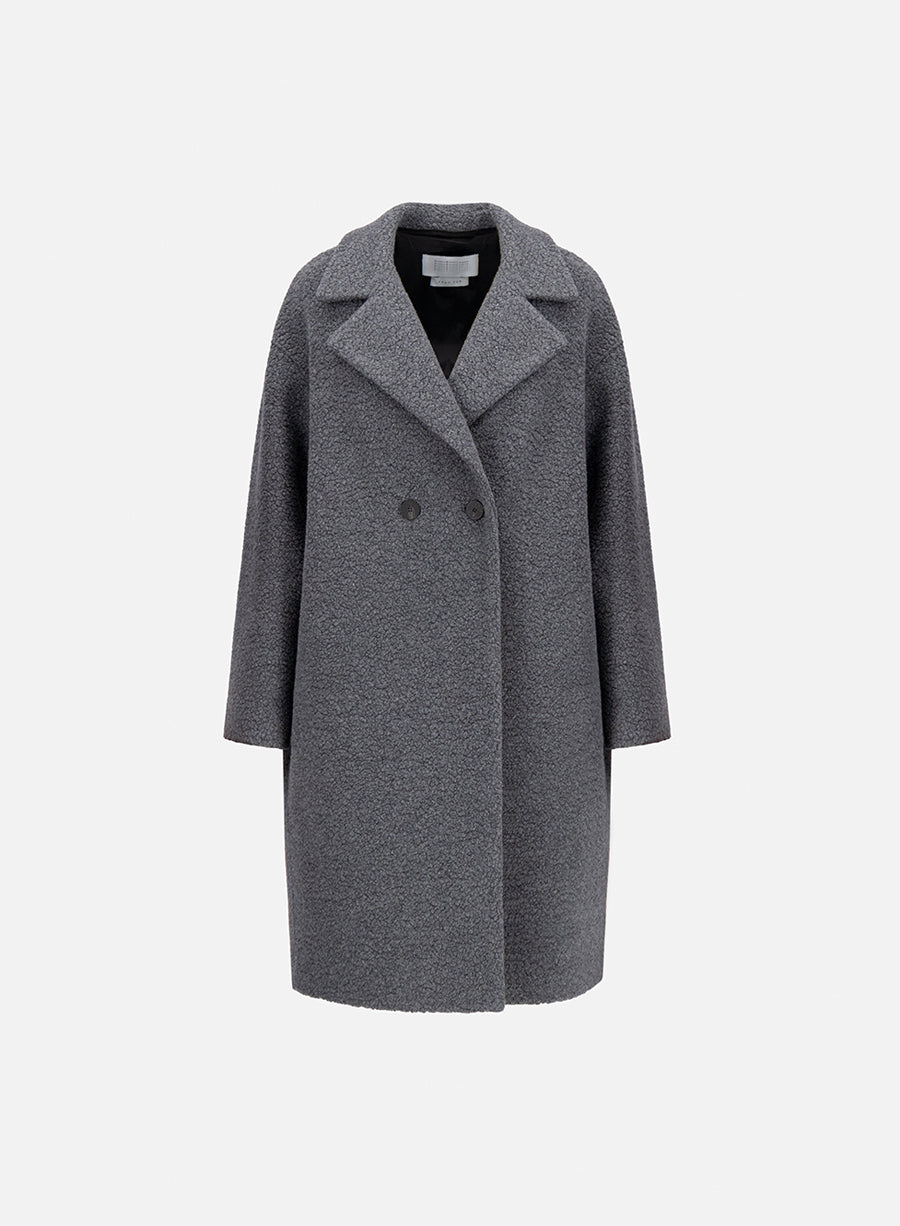 Dropped shoulder coat bouclé