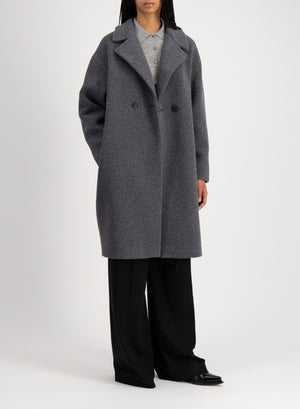 Dropped shoulder coat in bouclé