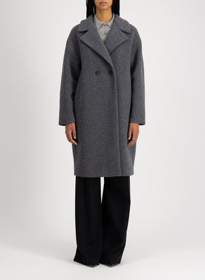 Dropped shoulder coat in bouclé
