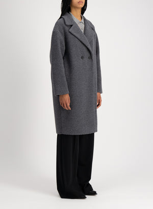 Dropped shoulder coat in bouclé