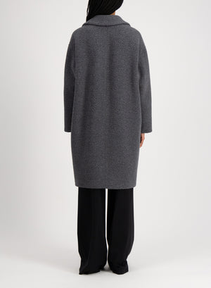 Dropped shoulder coat in bouclé