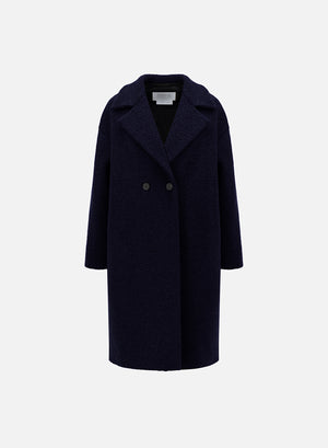 Dropped shoulder coat in bouclé