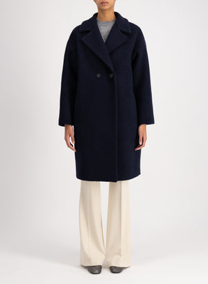 Dropped shoulder coat in bouclé