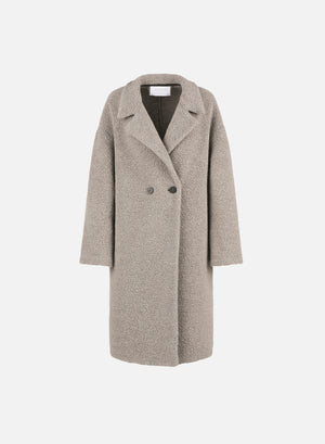 Dropped shoulder coat in bouclé