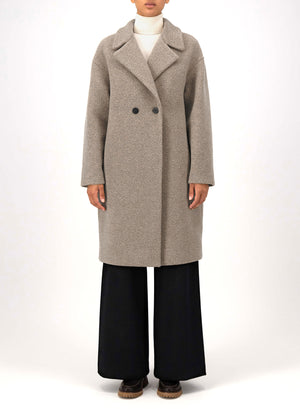 Dropped shoulder coat in bouclé