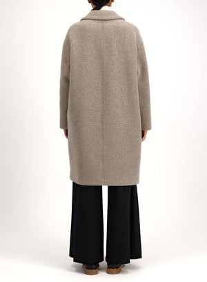 Dropped shoulder coat in bouclé