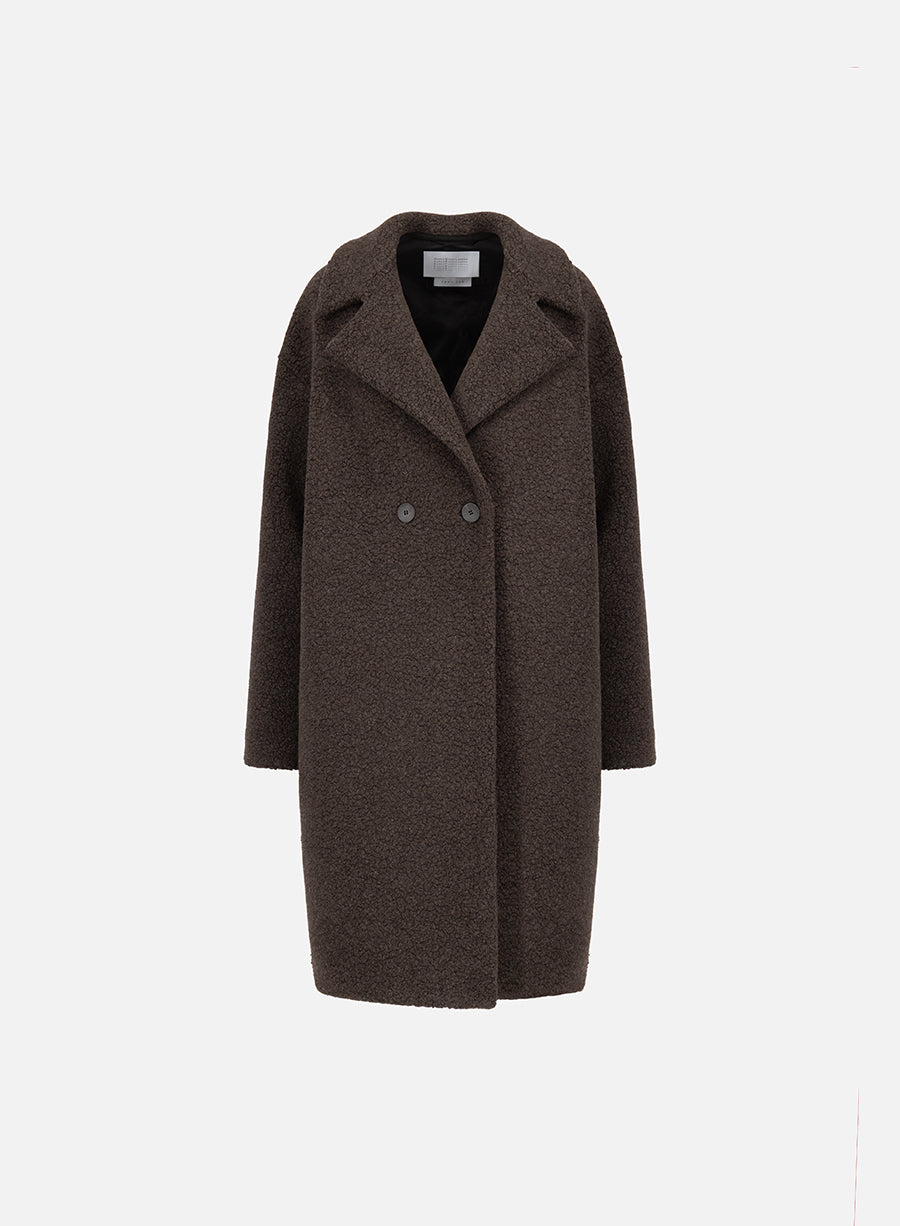 Dropped shoulder coat bouclé