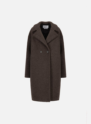 Dropped shoulder coat bouclé