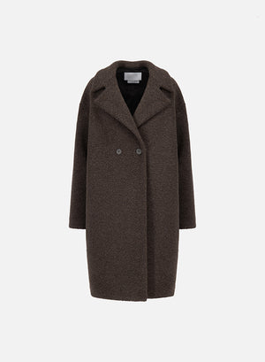 Dropped shoulder coat in bouclé