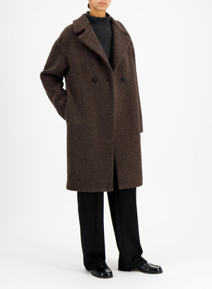 Dropped shoulder coat in bouclé