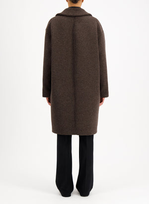 Dropped shoulder coat in bouclé