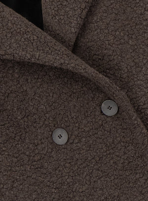 Dropped shoulder coat in bouclé