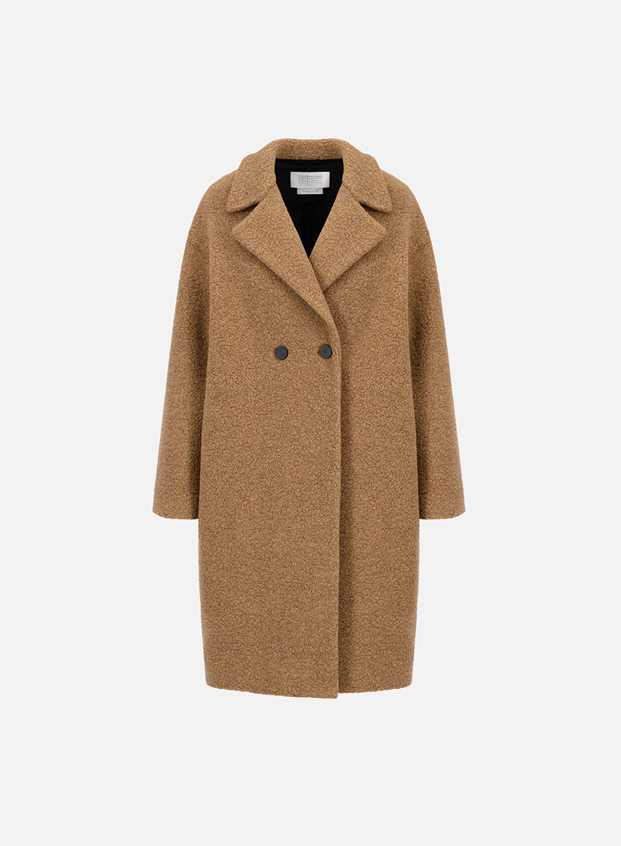 Dropped shoulder coat bouclé