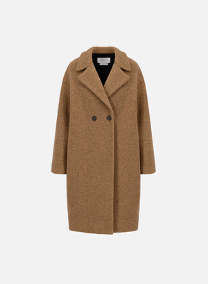 Dropped shoulder coat in bouclé