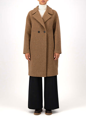 Dropped shoulder coat in bouclé