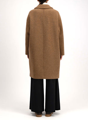 Dropped shoulder coat in bouclé