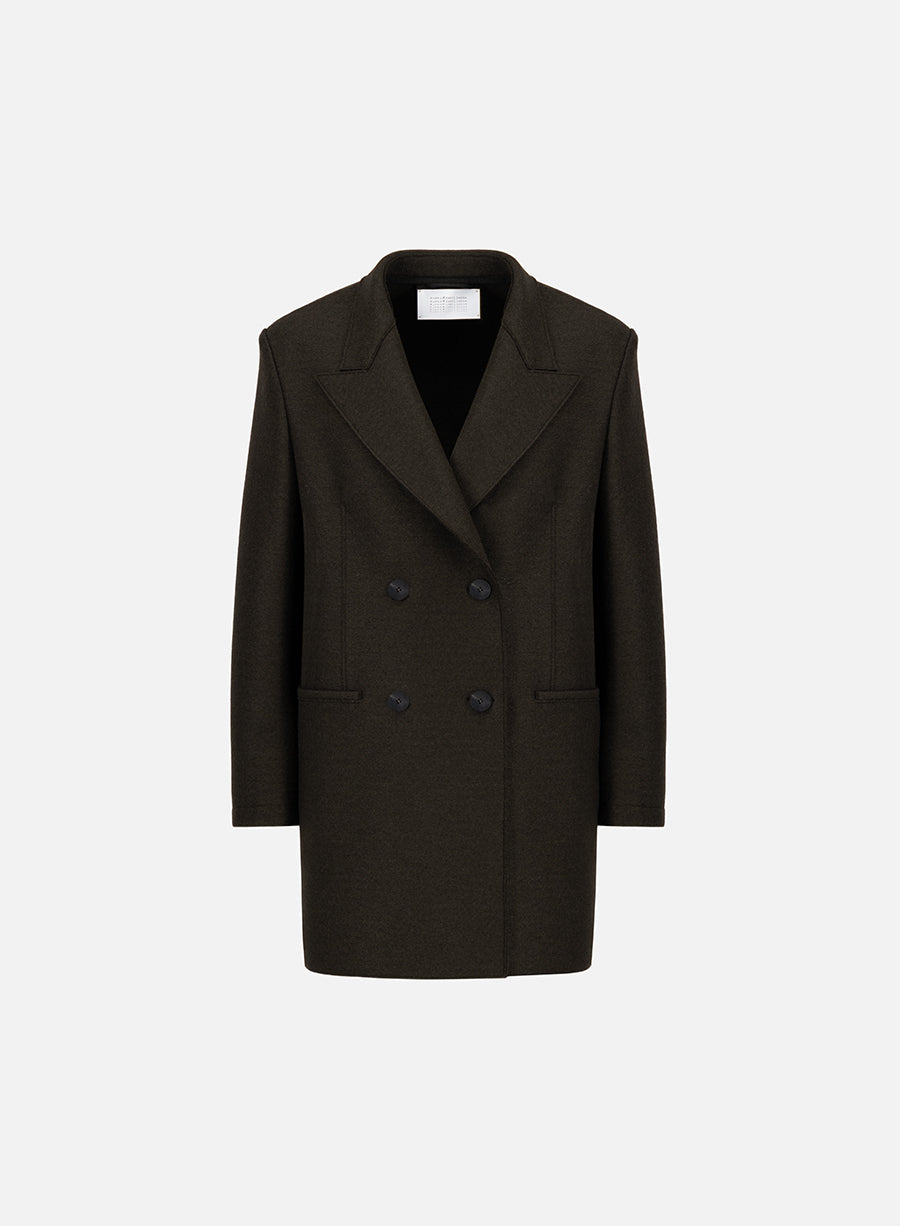 d.b. oversized coat pressed wool