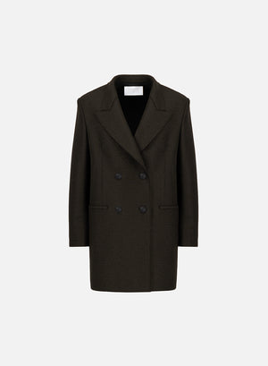 Oversized coat in pressed wool