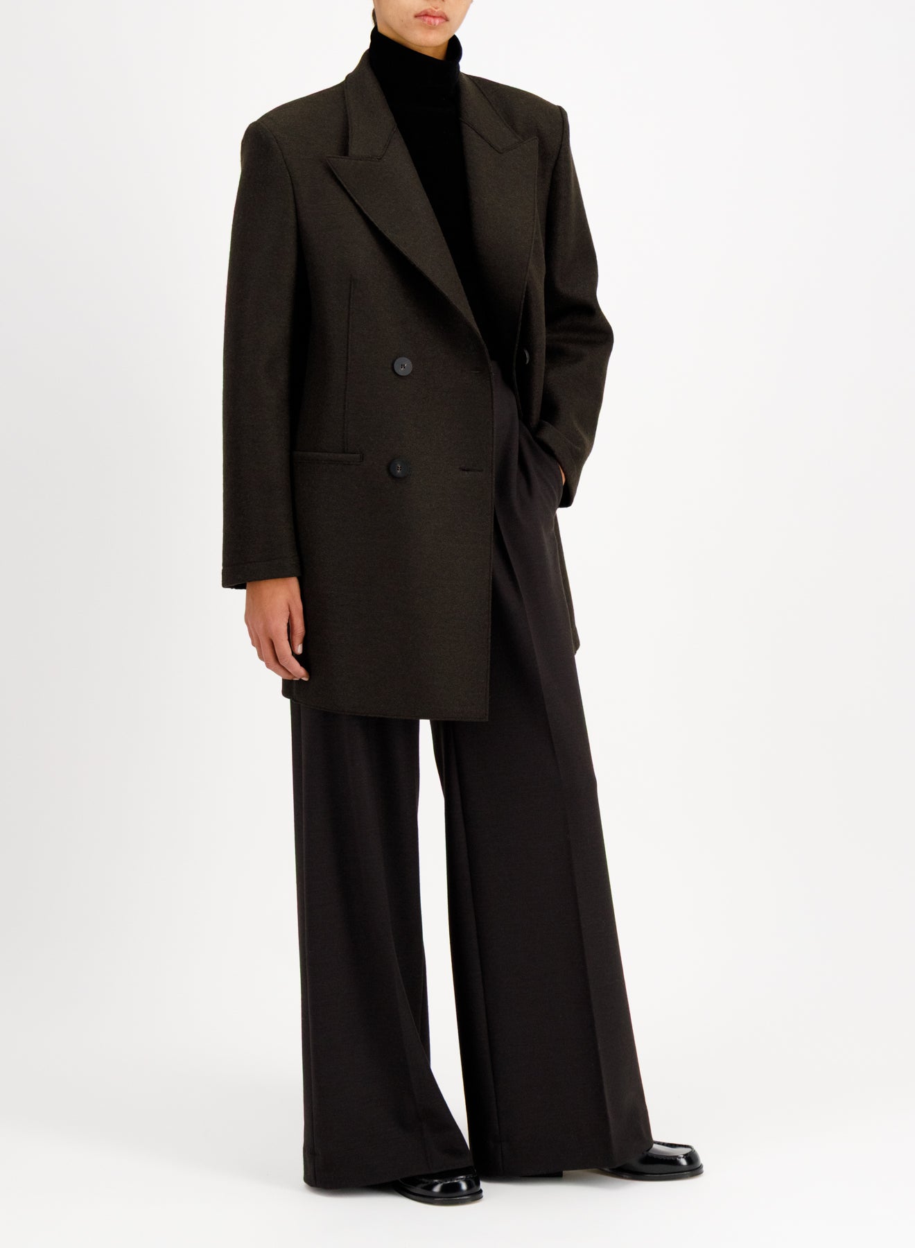 d.b. oversized coat pressed wool