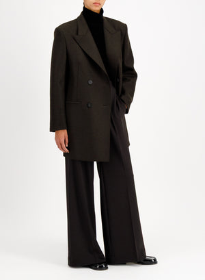 Oversized coat in pressed wool