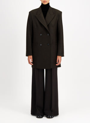 Oversized coat in pressed wool