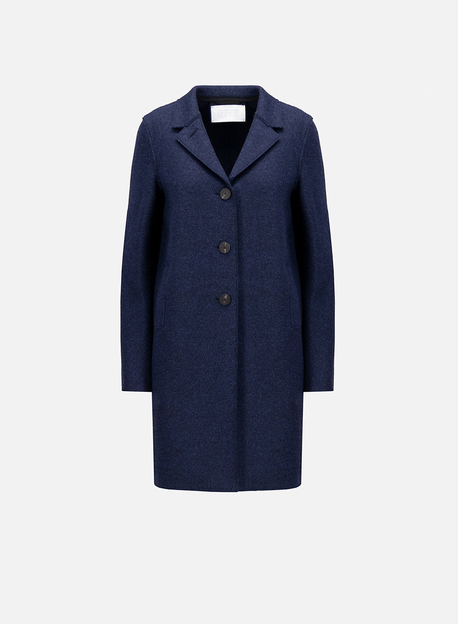 Button up boxy coat pressed wool
