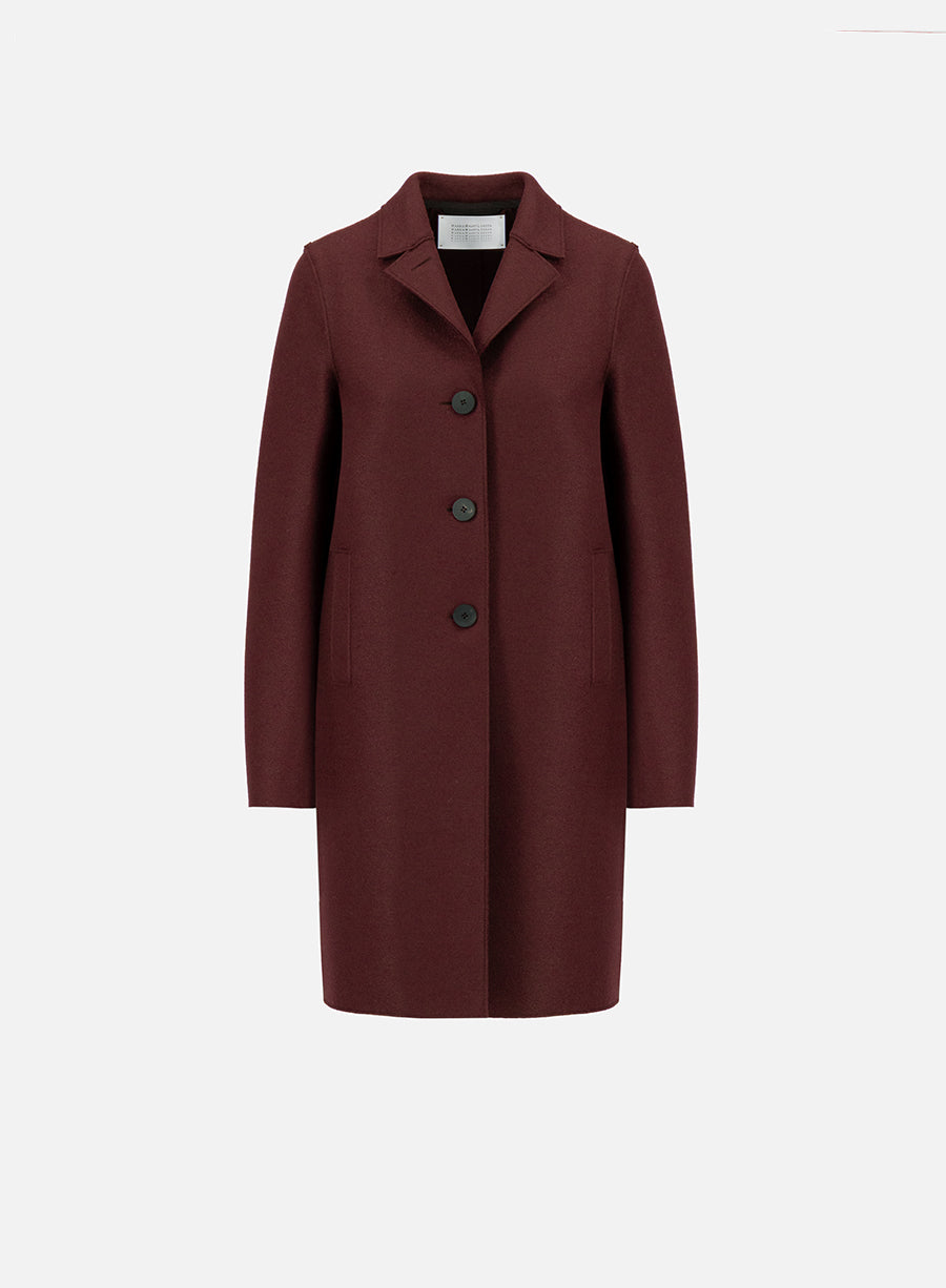 Button up boxy coat pressed wool