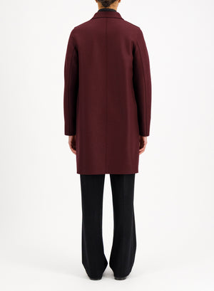 Button up boxy coat in pressed wool