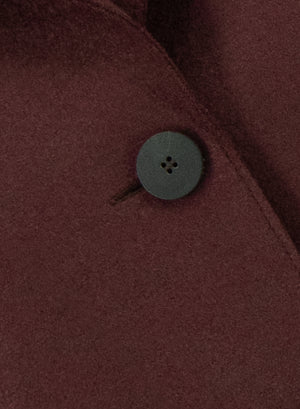 Button up boxy coat in pressed wool