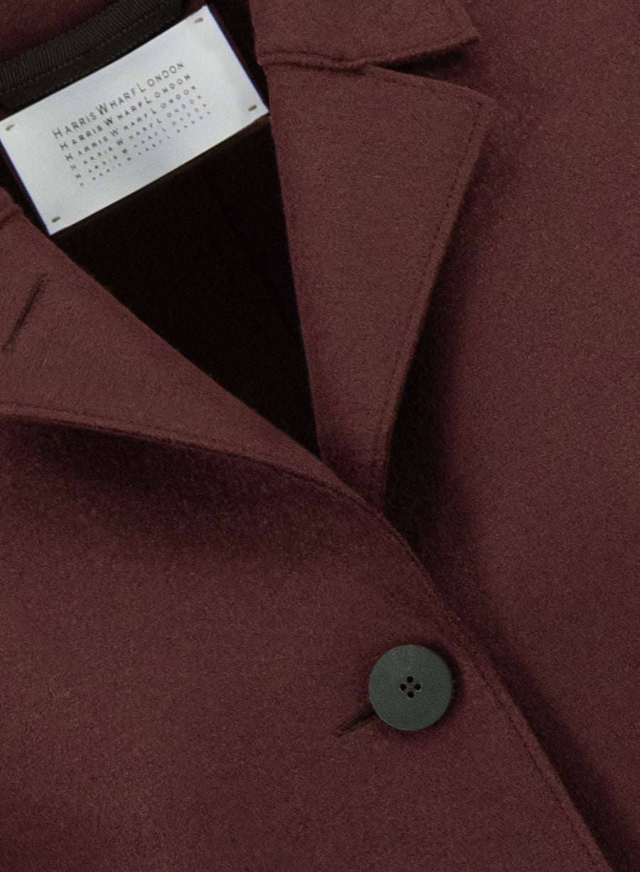 Button up boxy coat pressed wool