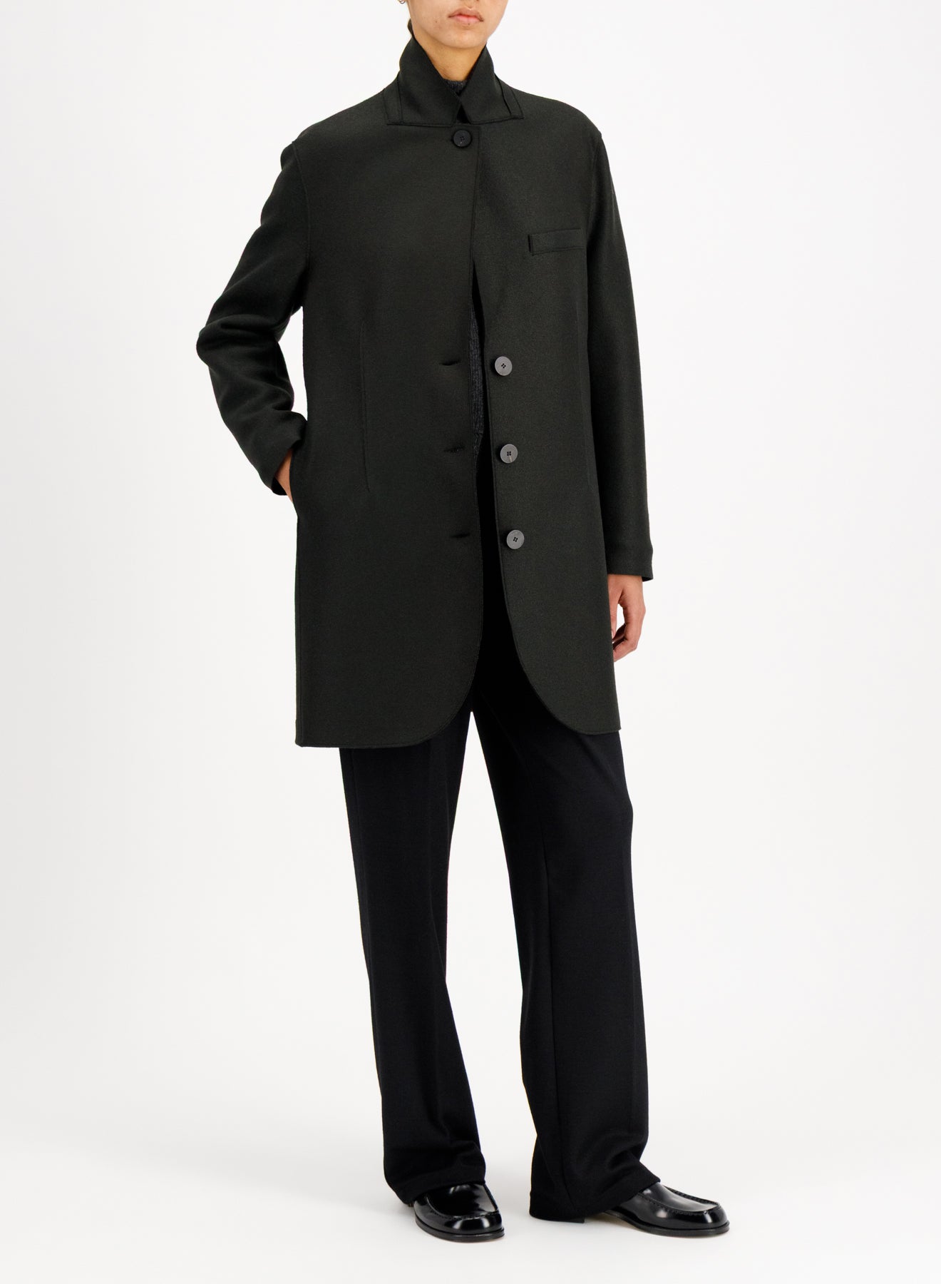 boyfriend coat pressed wool