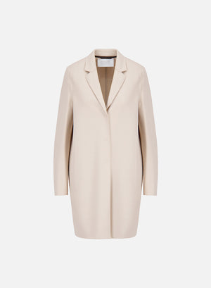 Cocoon coat in pressed wool