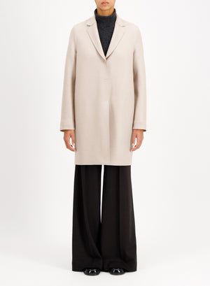 Cocoon coat in pressed wool