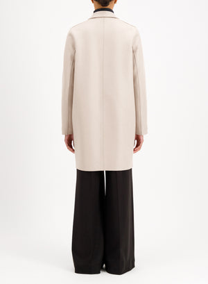 Cocoon coat in pressed wool